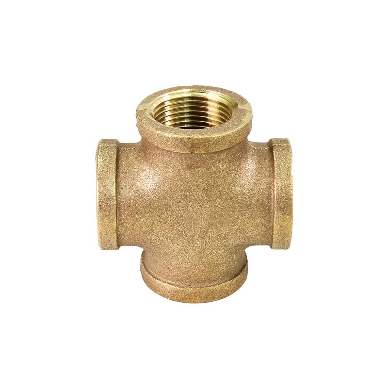 SUPPLYGIANT Suply Giant CSDS0034 3/4'' lead-free Four Way Brass Cross Fitting with Equally Sized Female Threaded Branches For 125 LB Applications, Easy to Install - Image 1
